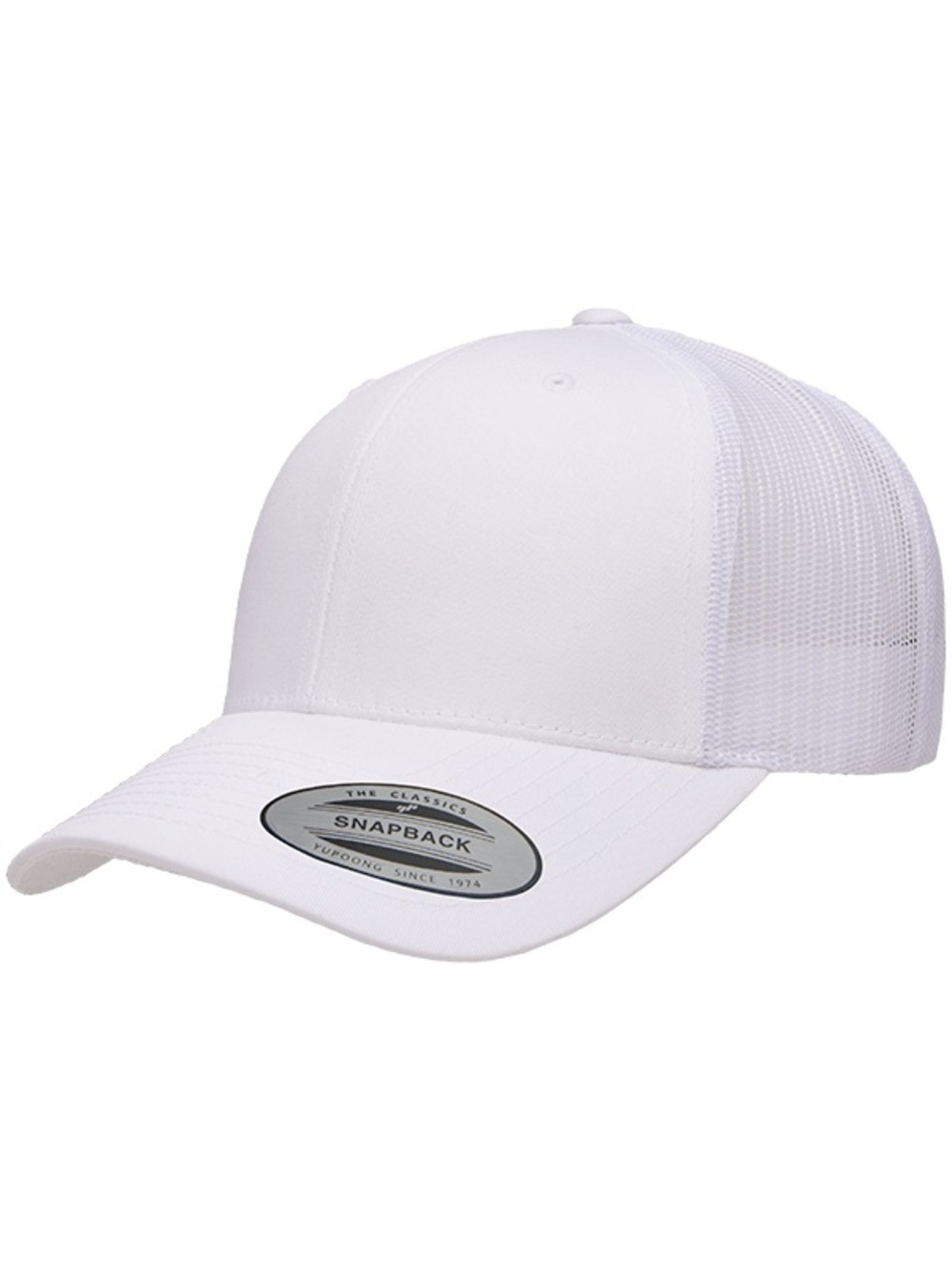 Classic White Mesh Back Snapback Hat